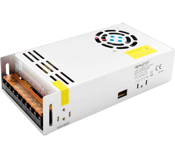 Блок питания Apeyron 12В, 400 Вт, IP20, 33,3 А, 215х115х52 мм / 03-38