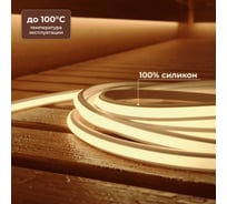 Светодиодная лента для бани, сауны и улицы Baulamp 3 метра 3000К термостойкая в силиконе 24v 53040