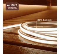 Светодиодная лента для бани, сауны и улицы Baulamp 3 метра 4000К термостойкая в силиконе 24v 53041