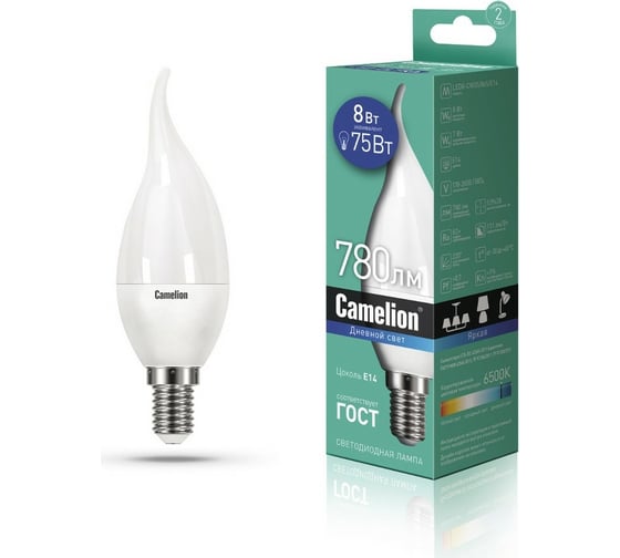 Светодиодная лампа Camelion LED8-CW35/865/E14 8Вт 220В 14403 1