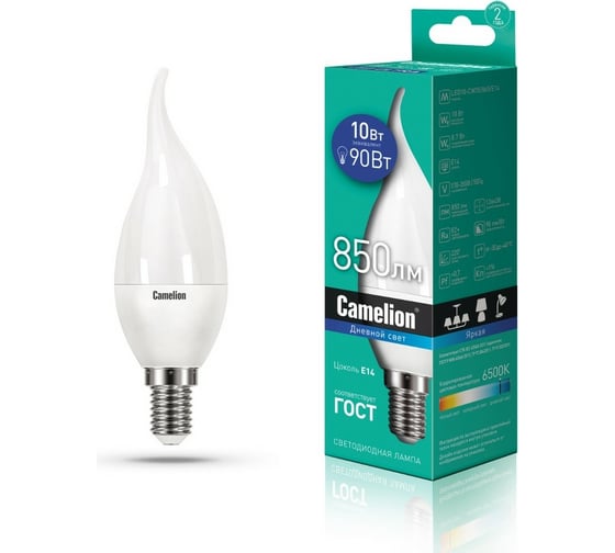 Светодиодная лампа Camelion LED10-CW35/865/E14 10Вт 220В 14405 1