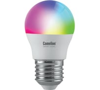 Светодиодная лампа Camelion Smart Home LSH7/G45/RGBСW/Е27/WIFI 7Вт Е27 RGB+DIM+CW 220В 14501