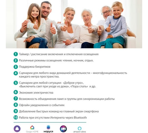 Светодиодная лампа Camelion Smart Home LSH7/G45/RGBСW/Е27/WIFI 7Вт Е27 RGB+DIM+CW 220В 14501