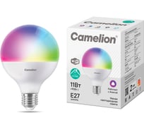 Умная лампа Camelion Smart Home LSH11/G95/RGBСW/Е27/WIFI (11Вт Е27 RGB+DIM+CW 220В WiFi) 16010