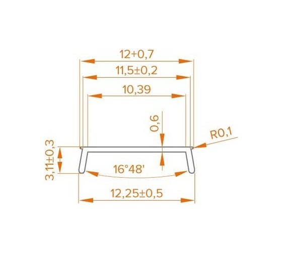 Рассеиватель Wolta Decor для профиля 2000x11,5x3,11мм ПК WDP-01