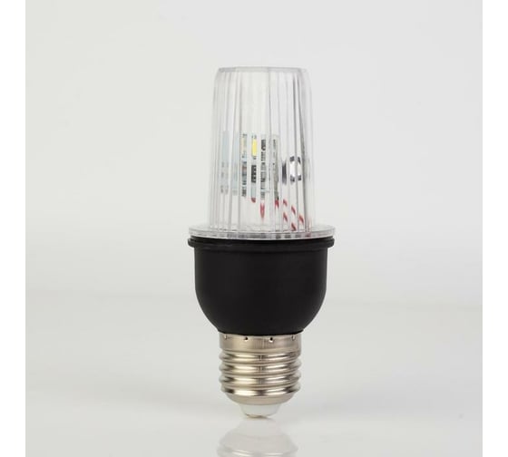 Светодиодная лампа Luazon Строб, прозрачная, Е27, 4LED, 3 Вт, 220 В, красное свечение 5080678 1