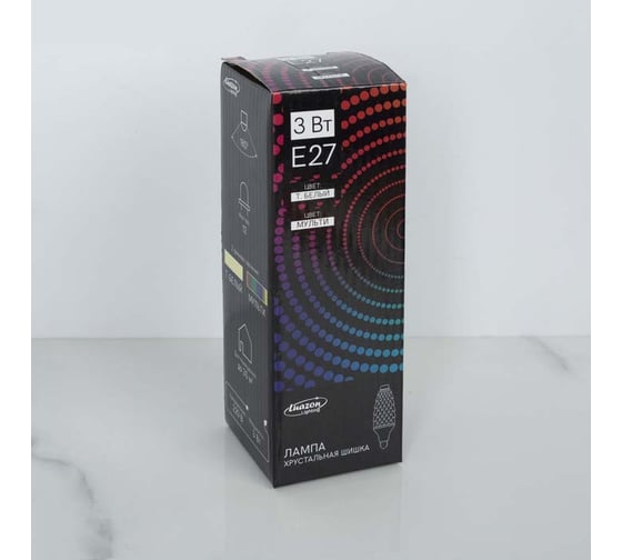 Хрустальная лампа Luazon "Шишка", 12 LED, 2 режима, 3 Вт, акриловый верх, 220V 3622817