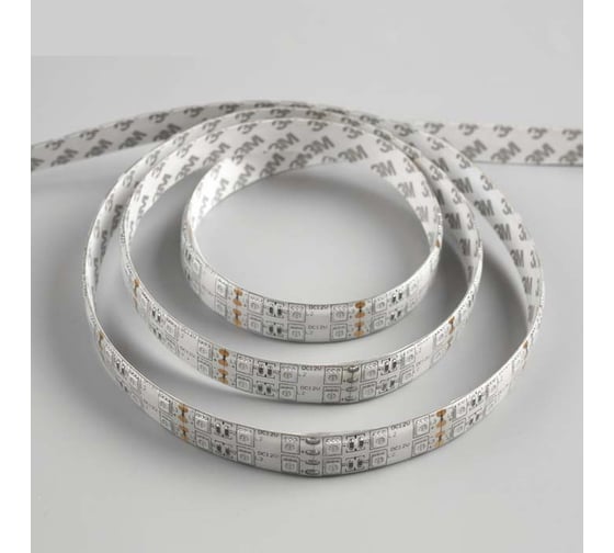 Светодиодная лента Luazon 12В, SMD5050, 5 м, IP65, 120 LED, 28.8 Вт/м, 10-12 Лм/1 LED, DC, ЖЁЛТЫЙ 848561