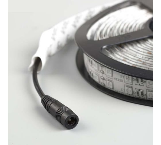 Светодиодная лента Luazon 12В, SMD5050, 5 м, IP65, 120 LED, 28.8 Вт/м, 10-12 Лм/1 LED, DC, ЖЁЛТЫЙ 848561
