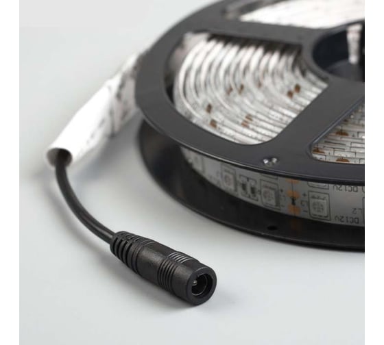 Светодиодная лента Luazon 12В, SMD5050, 5 м, IP65, 120 LED, 28.8 Вт/м, 10-12 Лм/1 LED, DC, ЗЕЛЁНЫЙ 848558