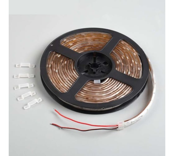 Светодиодная лента Luazon 12В, SMD5050, 5 м, IP68, 30 LED, 7.2 Вт/м, 14-16 Лм/1 LED, DC, ЗЕЛЁНЫЙ 883934