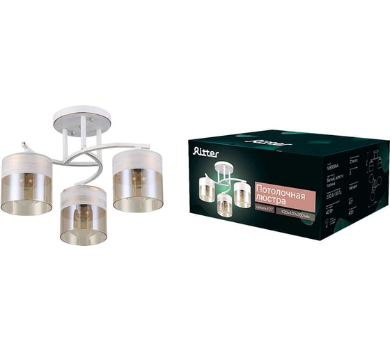 Люстра Ritter Modern 00584/3 3хE27, белое золото 52549 3