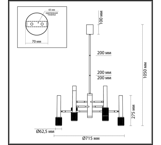 Потолочный светильник ODEON LIGHT GU10 6*10W MEHARI 4240_6C