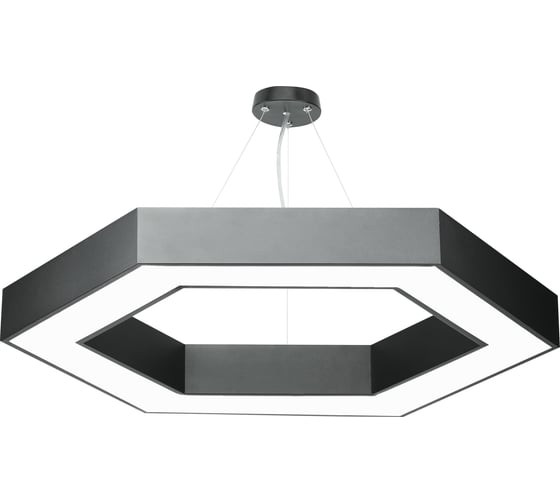 Светодиодный светильник ЭРА Geometria Hexagon SPO124B40K051 51Вт 4000К 3900Лм IP40 черный Б0050557 1