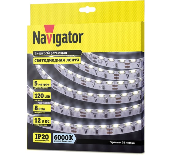 Лента Navigator СД 14 449 NLS-335CWS120-8-IP20-12V 5 м 14449