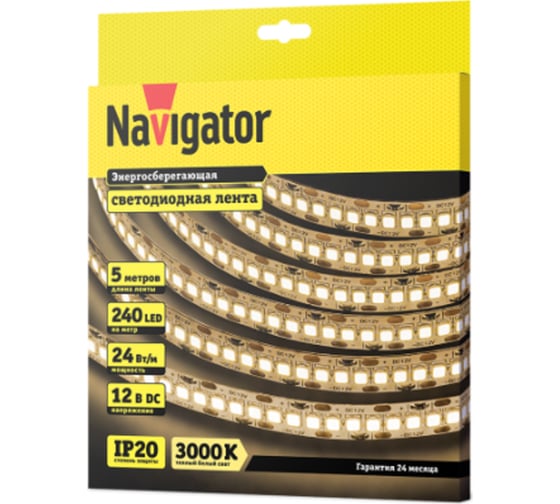 Лента Navigator СД 14 461 NLS-2835WW240-24-IP20-12V 5 м 14461