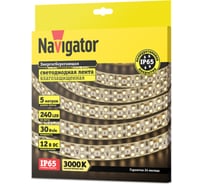 Лента Navigator СД 14 466 NLS-2835WW240-30-IP65-12V 5 м 14466