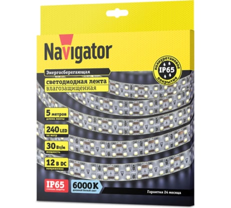 Лента Navigator СД 14 464 NLS-2835CW240-30-IP65-12V 5 м 14464