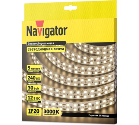 Лента Navigator СД 14 465 NLS-2835WW240-30-IP20-12V 5 м 14465