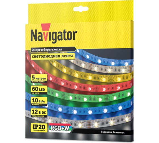 Лента Navigator СД 14 467 NLS-5050RGBW60-10-IP20-12V 5 м 14467 1