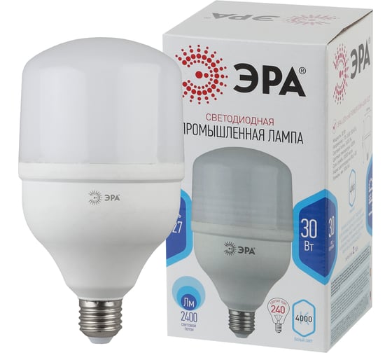 Светодиодная лампочка ЭРА STD LED POWER T100-30W-4000-E27 колокол нейтр белый свет Б0048503