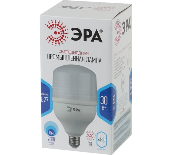 Светодиодная лампочка ЭРА STD LED POWER T100-30W-4000-E27 колокол нейтр белый свет Б0048503