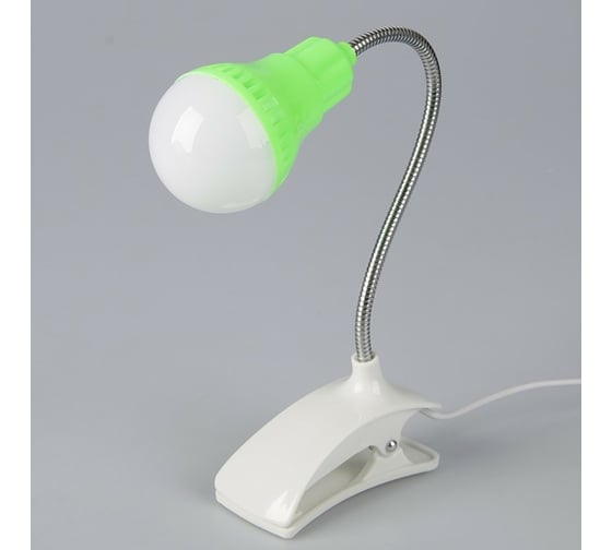 Лампа на прищепке RISALUX Свет зеленый 13LED 1,5W провод USB 4x9x31,5 см 2562920