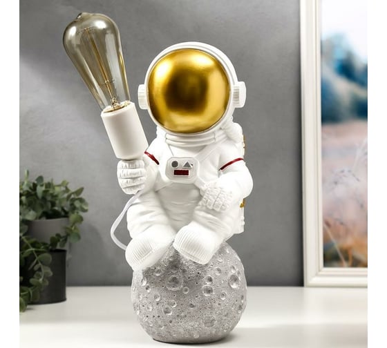 Настольная лампа RISALUX "Космонавт" Е27 40Вт белый 16х15х35,5 см 5372922 1