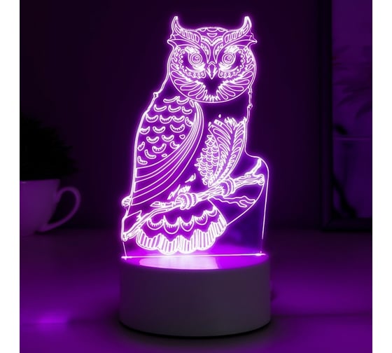 Светильник RISALUX "Сова" LED RGB от сети 4814592