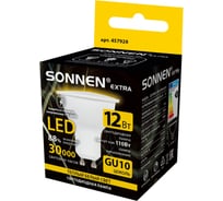 Лампа светодиодная SONNEN EXTRA 12 (110) Вт GU10 теплый белый LED GU10-12W-2700, 457928
