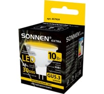 Лампа светодиодная SONNEN EXTRA 10 (90) Вт GU5.3 теплый белый LED GU5.3-10W-2700, 457920