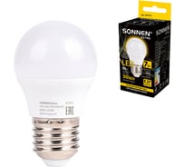 Лампа светодиодная SONNEN EXTRA 7 (60) Вт E27 шар теплый белый LED G45-7W-2700-Е27, 457911