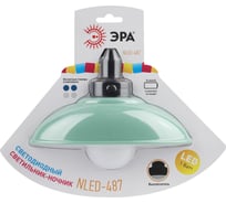 Светодиодный ночник-светильник ЭРА NLED-487-1W-SW-GR настенный, на батарейках, с выключателем, зеленый, Б0051476