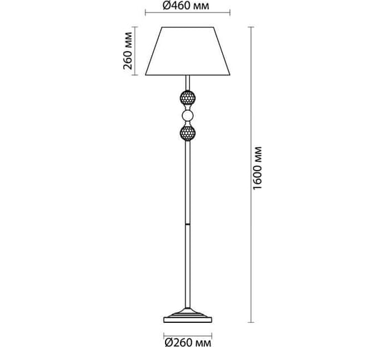 Торшер ODEON LIGHT E27 1*60W RAUL 4190/1F