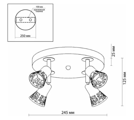 Потолочный светильник ODEON LIGHT GU10 4*50W BIERZO 2612/4C