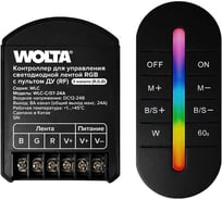 Контроллер 3-канальный для светодиодной ленты Wolta RGB 12-24В, 24А с пультом RF WLC-C/07-24A