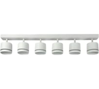 Светильник накладной truEnergy с матовыми кольцами поворотный под лампы 6xGX53 круг белый алюминий 21395