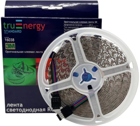 Лента светодиодная truEnergy 10 W/m RGB 24V SMD3535 120D IP20 5м 16038