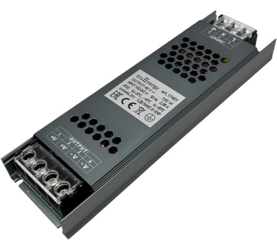 Блок питания для светодиодной ленты truEnergy Premium 48V 100W IP20 алюминий 185x53x23мм 17401 1
