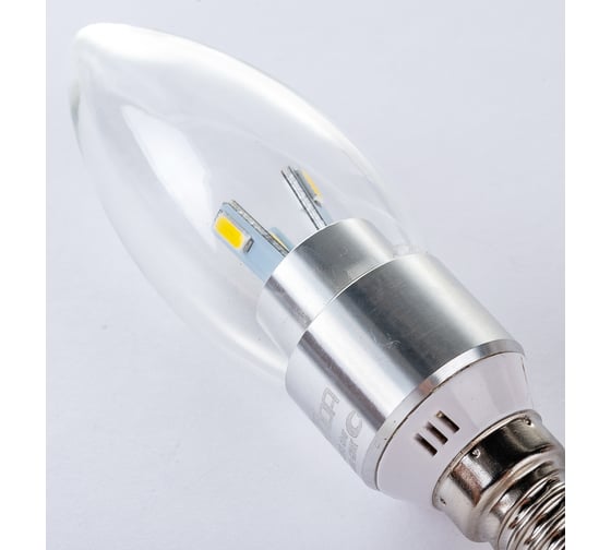 Светодиодная лампа Nord-Yada C35 3W S 220V E14 4200K (свеча прозрачная) 903644