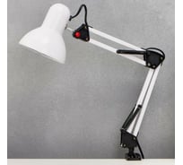 Настольная лампа RISALUX Е27, h=55 см, шарнирная, на зажиме белая 739948