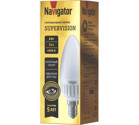 Лампа Navigator NLL-C37-6-230-4K-E14-FR-SV 80546