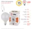 Светодиодная лампа ЭРА LED G90-15W-2700K-E27 диод, шар декор, 15Вт, теплый свет Б0049077 4