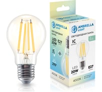 Лампа светодиодная Ambrella Light Filament LED A60 20W IC E27 4000K 220-240V 602014
