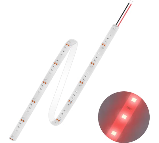 Светодиодная лента FL-LED FL-Strip 2835-SW60-R 12W/m RED DC-24V IP65 10х5000мм 613677