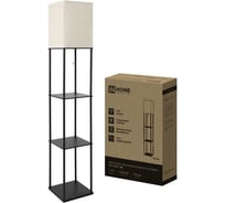 Светильник напольный под лампу этажерка IN HOME ТНО 10-Е27-NB бежевый абажур, черный корпус 4690612064475
