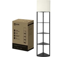 Светильник напольный под лампу этажерка угловая IN HOME ТНО 11С-Е27-WB белый абажур, черный корпус 4690612064505