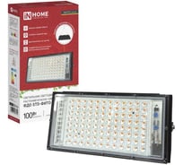 Прожектор светодиодный IN HOME ФДО STD-ФИТО красно-синий спектр, 100Вт, IP65, черный 4690612065052