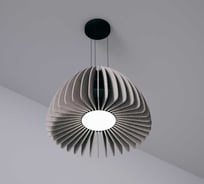 Светильник светодиодный подвесной Modaline ROUND BELL60 МРАМОР (600x600x370мм, 11-18Вт, 4000К, светло-серый) MLPRB60GR24