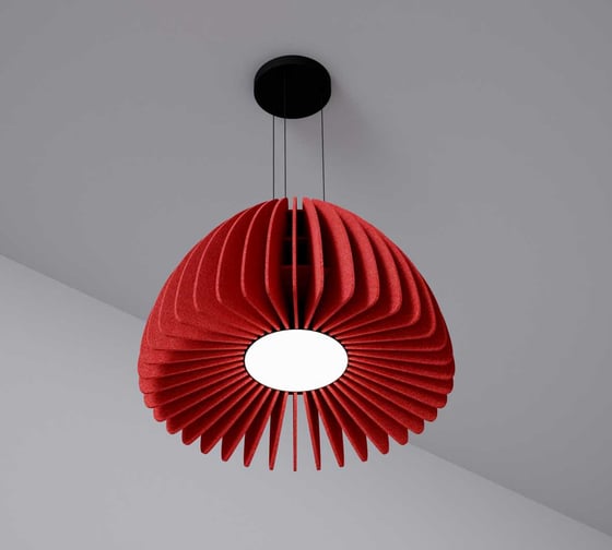 Светильник светодиодный подвесной Modaline ROUND BELL60 ТУРМАЛИН (600x600x370мм, 11-18Вт, 4000К, красный) MLPRB60R24 1